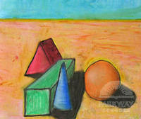 Geometric Shapes in oil pastel