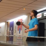 Freshman and Ping Pong Club member Nathan Dyer enjoys playing a game in the commons during a meeting on Jan. 8.