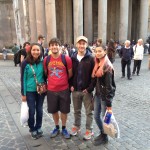 Students on the Latin trip visited the Pantheon on one of their last days in Rome. The Pantheon is not considered a ruin even though it was built in the time of emperor Hadrian in ancient Rome